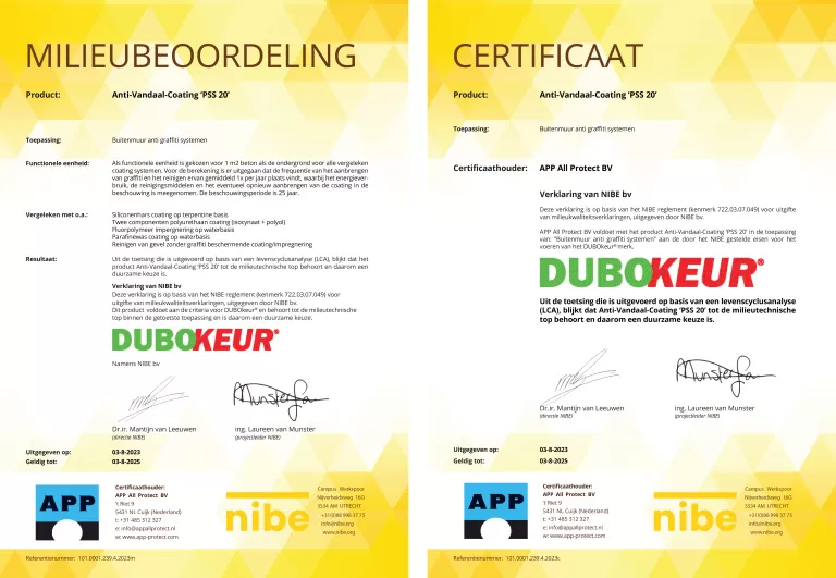 Onze nieuwe  DUBOkeur®  certificaten zijn weer binnen!